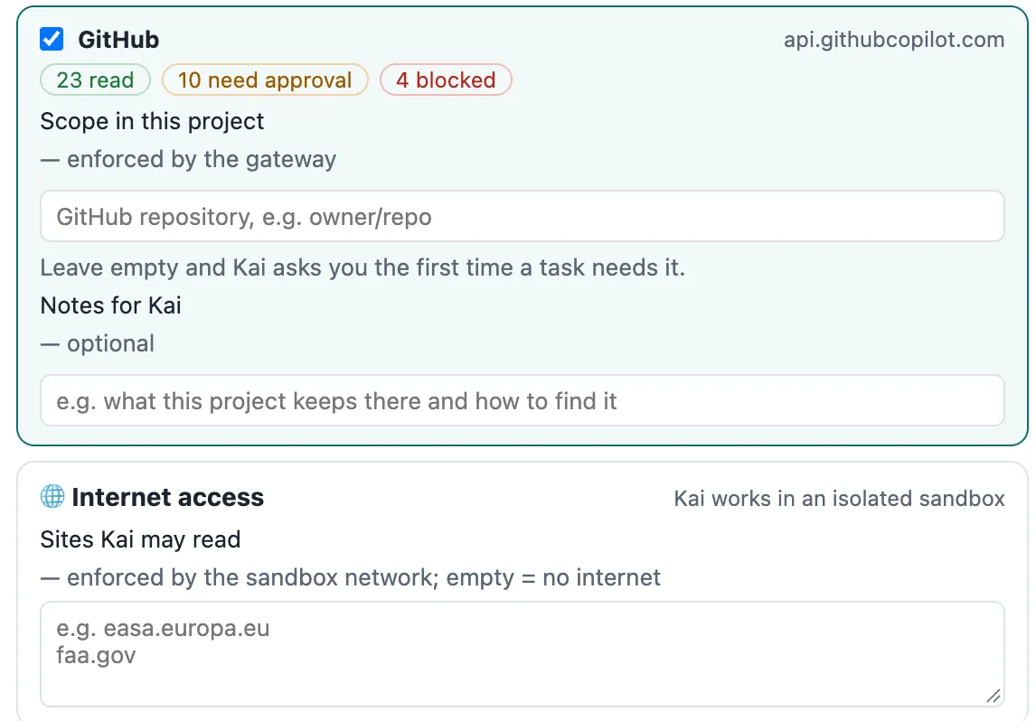 Connections and internet access for this project